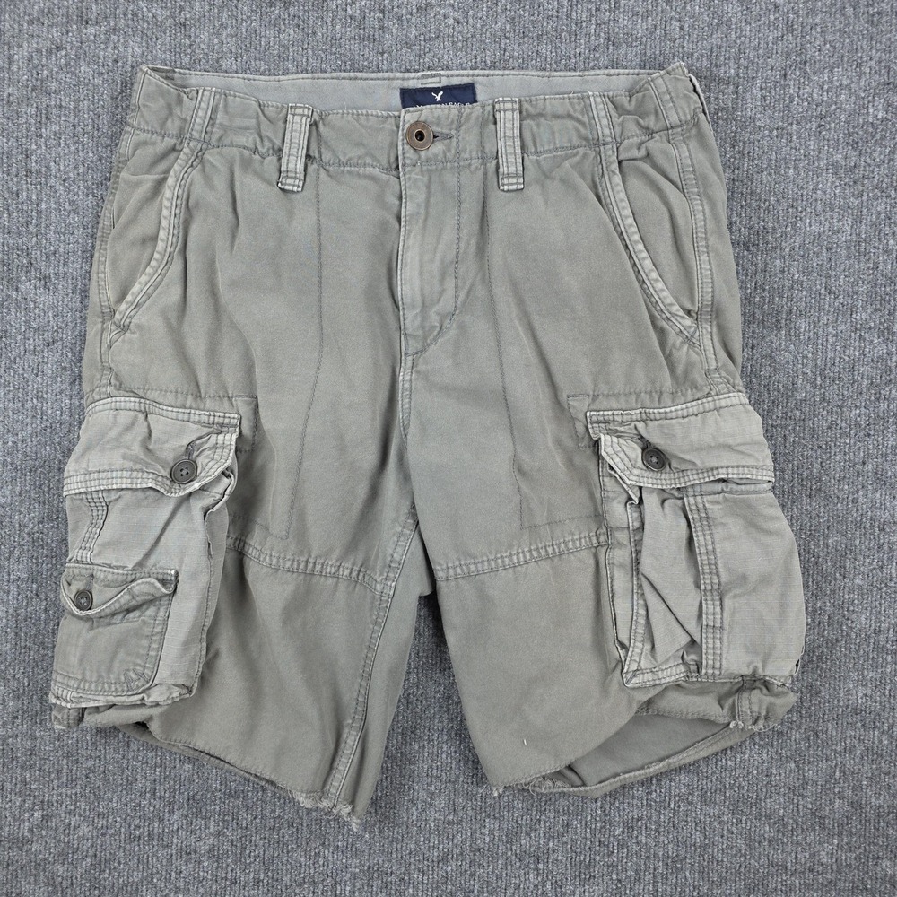 American Eagle Cargo Shorts Mens 30 Gray Classic Fit Grunge Skate Streetwear